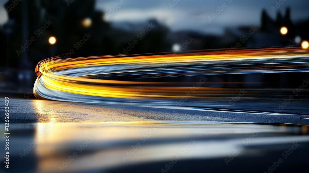 Poster illustration of a conceptual journey at the speed of light in an abstract format