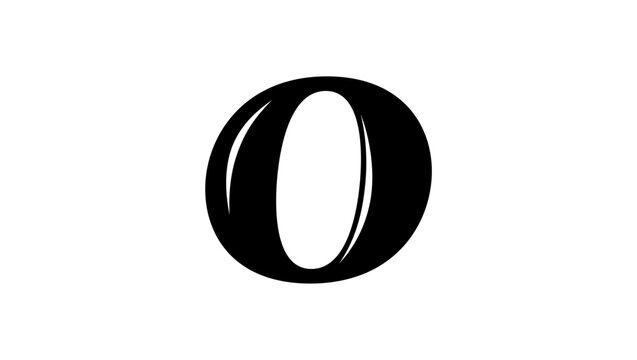 number 0 logo, black isolated silhouette