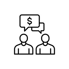 Global elites chat outline icons, minimalist vector illustration ,simple transparent graphic element .Isolated on white background