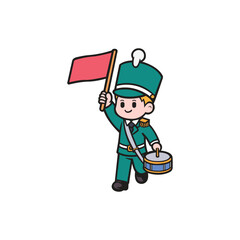 A Boy is Practicing With His Snare Drum.