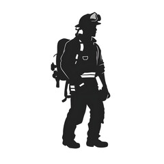 Fototapeta premium a firefighter silhouette