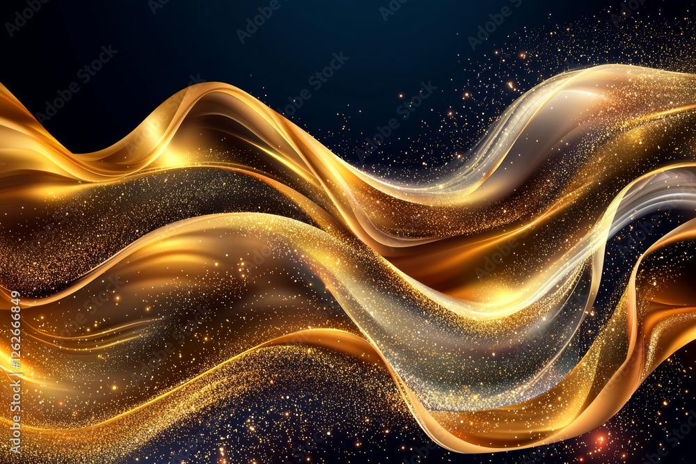 Poster isolated cutout of an elegant gold dust swirl on a transparent background for versatile design use
