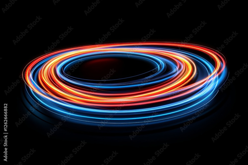 Poster red lines in the abstract represent the road speed in red. red light streaks on a dark background, d