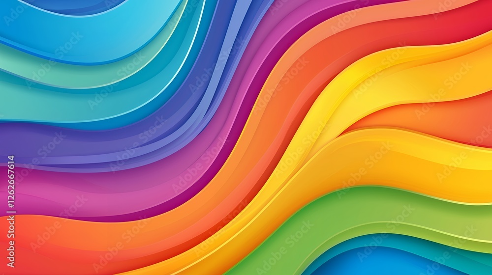 Aufkleber vibrant abstract background with flowing rainbow colored waves and dynamic texture
