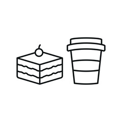 Drink and tiramisu set food icon designed with an elegant flair, offering a sophisticated look for projects related to desserts, café culture, or fine dining.
