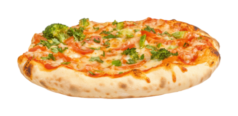 Vibrant veggie pizza kitchen treats isolated on transparent background