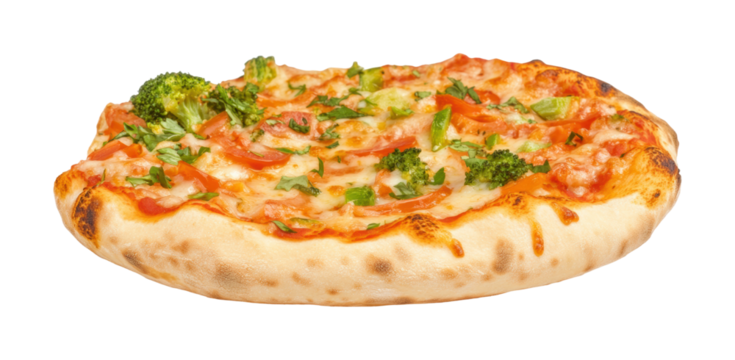 Vibrant veggie pizza kitchen treats isolated on transparent background