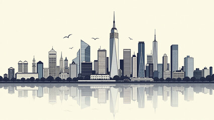 Fototapeta premium Minimalist Urban Outline