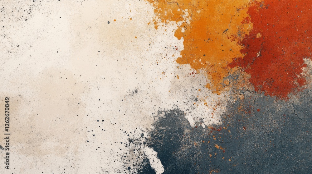 Poster abstract background shows paint splashes of various colors on surface