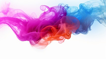Fototapeta premium Vibrant Smoke Explosion on White Background