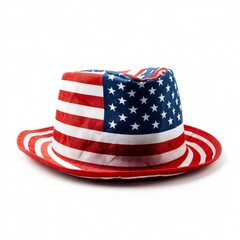 4th of July themed hat with USA flag isolated