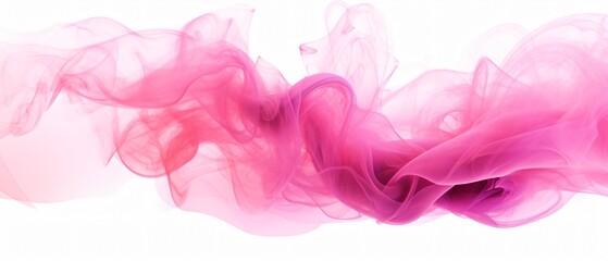 Pink Smoke on White Background