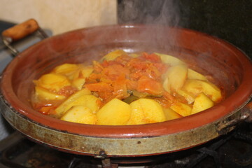 Moroccan Tajine Cooking on Gas Stove
