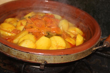 Moroccan Tajine Cooking on Gas Stove