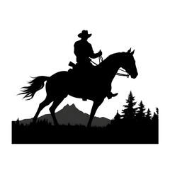 cowboy on horse silhouette