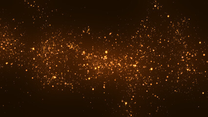 abstract dark luxury gold background with golden glitter bokeh lights and particles , holiday christmas new year social media design element