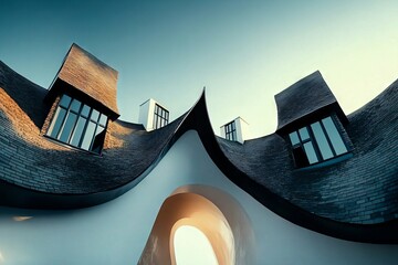 A sturdy roof, adorned with freshly installed shingles and flashing, stands resilient under a bright blue sky, symbolizing the reliable local craftsmanship in construction and repair