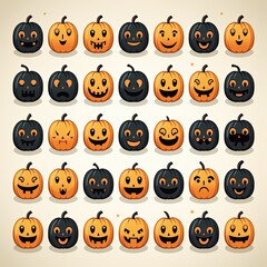 Obraz premium Eerie Halloween Scene Featuring Ghosts, Witches, and Dark Sky