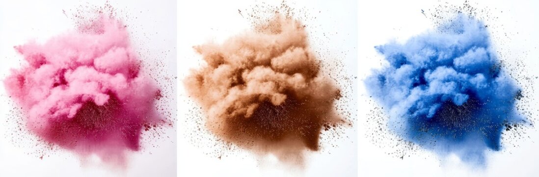 Blue Fairy Dust, Shimmering Glitter Fantasies, and Gold Cascades in a Pink Cloud Studio Shotcut out PNG on transparent