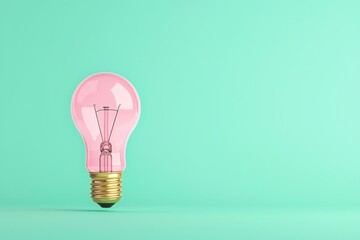 Green light from a bulb shines brightly on a green scene, with space to copy