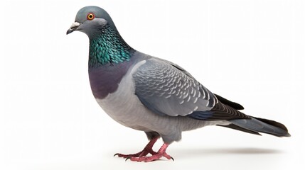 Isolated Pigeon on White Background
