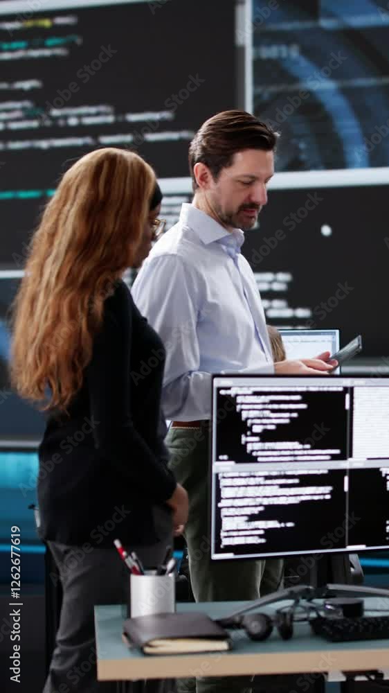 Aufkleber Software Engineers Developers Using Desktop Computers