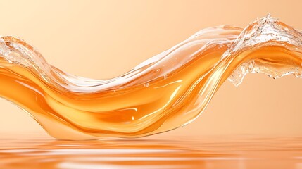 Close-up photography of flowing amber liquid in a tranquil studio atmosphere