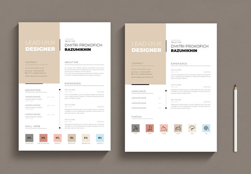 Minimalist Resume CV Design for Job Applications