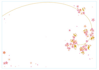 桜の花のかわいいベクター画像背景　A