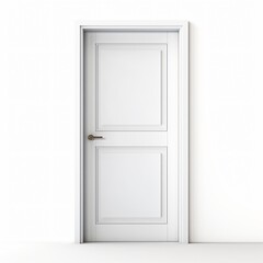Modern White Door Isolated on White Background