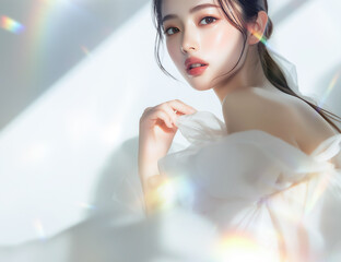 アジア人女性のポートレート（スキンケア・エステサロン）
