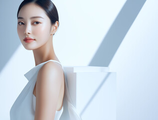 アジア人女性のポートレート（スキンケア・エステサロン）