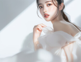 アジア人女性のポートレート（スキンケア・エステサロン）