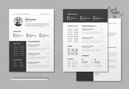 Resume Template Design For Graphic Designer
