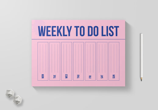 Weekly To Do List Planner Template Layout