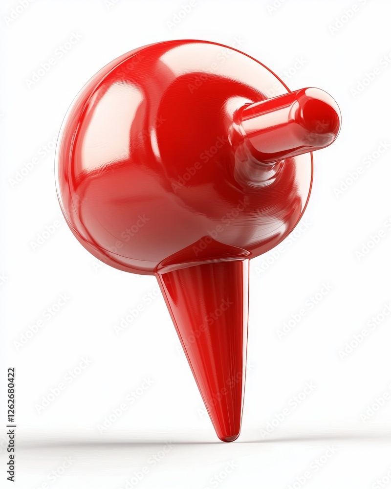 Poster a 3d rendering of a red pin, isolated on a transparent background