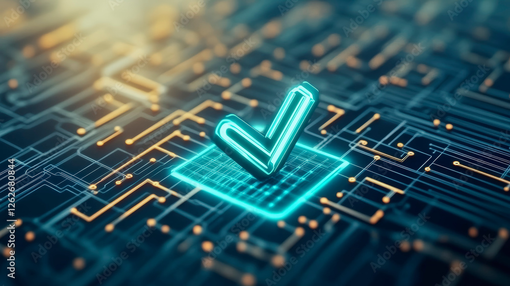 Poster innovative digital verification technology ensures secure data protection, enhancing cybersecurity w