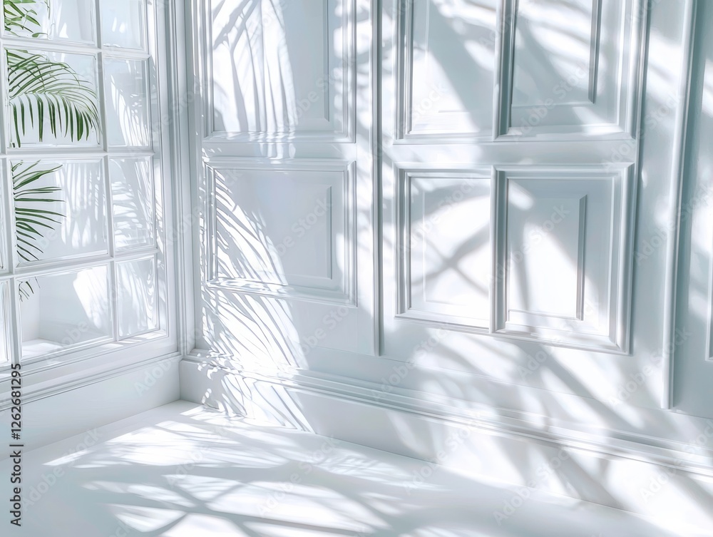 Poster semitransparent shadow overlay from the window, isolated on a transparent background. realistic png 