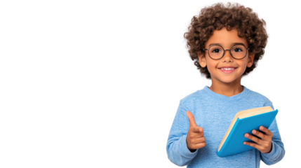 Child reading book indoor setting portrait smiling positive vibes