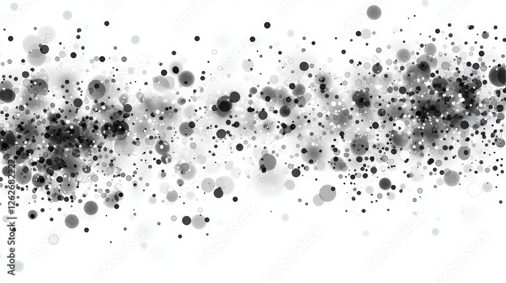 Poster isolated png of black noise stipple dotwork with halftone gradient and smooth semi circle border