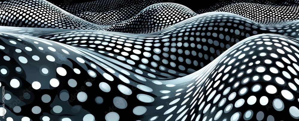 Poster isolated png of black noise stippled dots halftone pattern with smooth wave grunge border