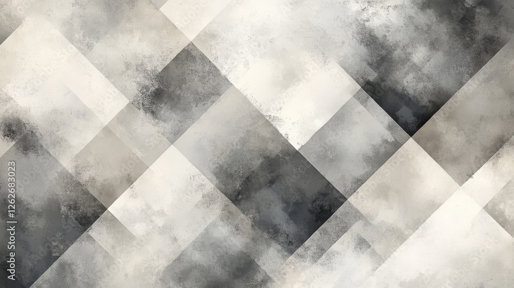 Poster abstract geometric pattern created with overlapping gray scale squares