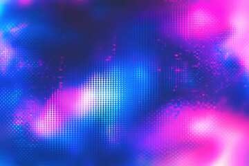 Obraz premium Abstract blue, mint and pink background with interlaced digital glitch and distortion effect. Futuristic cyberpunk design. Retro futurism, webpunk, rave 80s 90s cyberpunk aesthetic techno neon colors