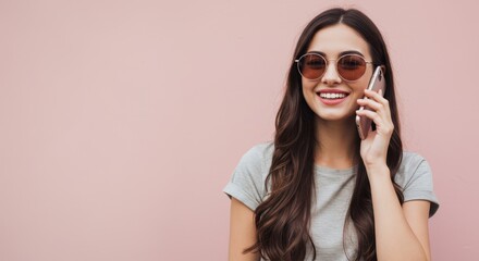 Fototapeta premium Woman holding a phone