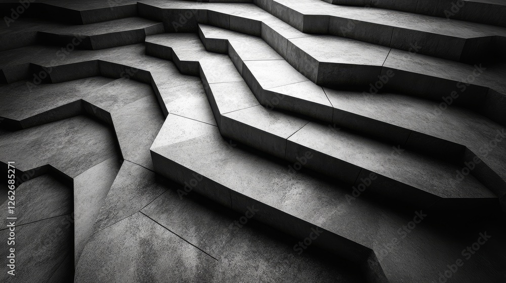 Poster geometric concrete steps create a modern abstract architectural design