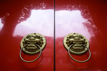 Traditional Chinese Door Handles close-up view