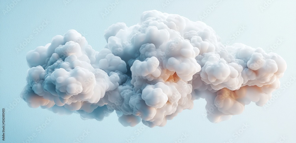 Poster cloudscape soft ozone cut out backgrounds with special 3d rendering effects in png format