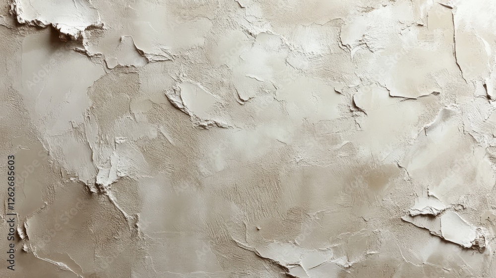 Poster textured plaster surface displays an irregular abstract pattern