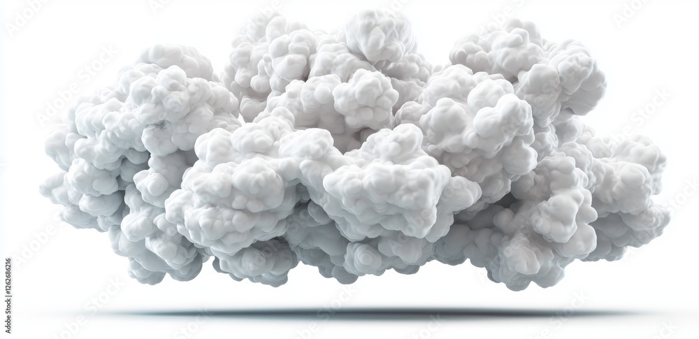 Poster soft fluffy cloud shapes cutout in 3d rendering as png file