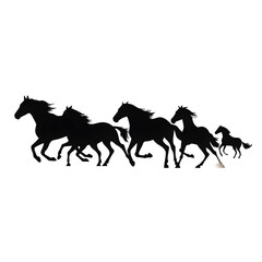 running horses silhouette